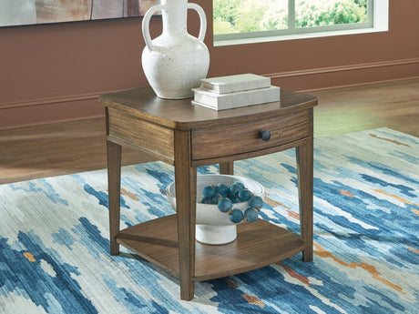 Burkbyer Brown End Table front view