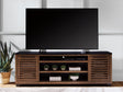 Kallari Warm Brown/Black 84 inch TV Stand front view