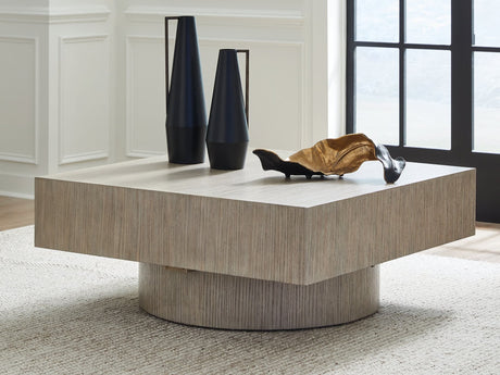 Jorielyn Light Grayish Brown Coffee Table angled view
