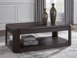 Carlibrie Lift-Top Coffee Table front view warm brown