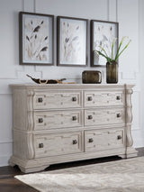 Bruchandi Antique White Dresser front view