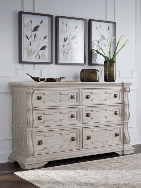 Bruchandi Antique White Dresser front view