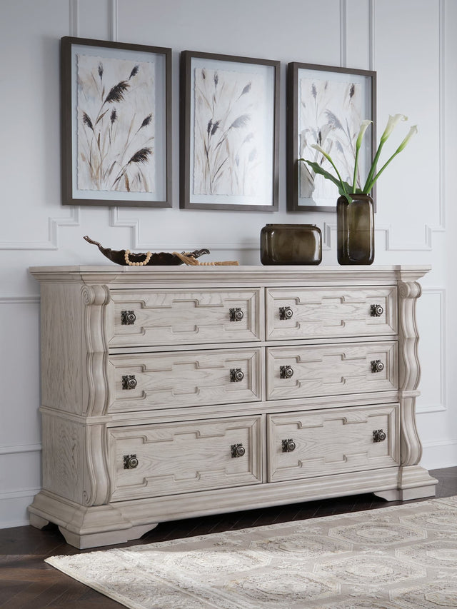 Bruchandi Antique White Dresser front view
