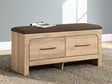 Kinlanni Tan/Brown Bedroom Storage Bench front angle