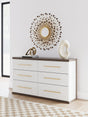 Kendanport two-tone brown and white dresser front view