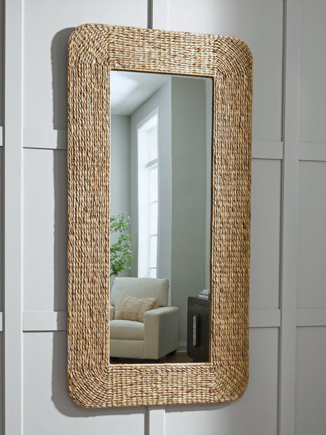 Norigan Natural Sea Grass Floor Mirror front view