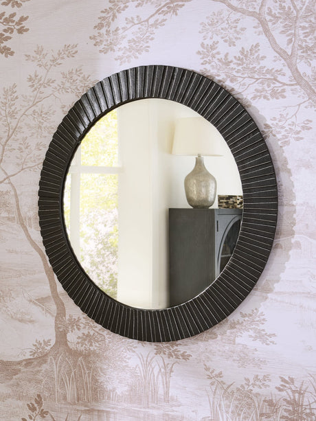 Ozias black accent mirror front view