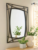 Freenville Black Accent Mirror front view