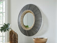 Dallmen black and gold metal sunburst accent mirror front view