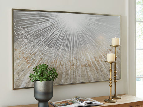 Waldard wall art front view showcasing abstract gray, taupe, and white design