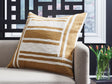 Darrman ochre and ivory throw pillow front view