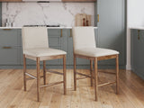 Isanti Light Brown Upholstered Counter Height Barstool front angle