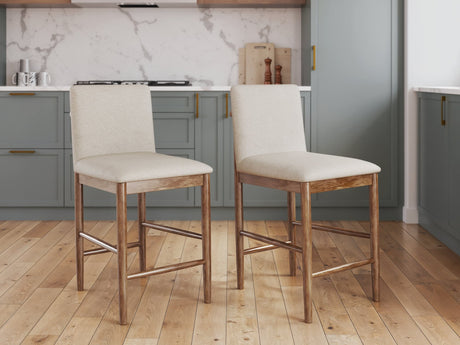 Isanti Light Brown Upholstered Counter Height Barstool front angle