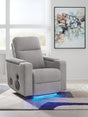 Pineland Pewter Performance Fabric Power Glider Recliner front view
