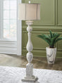 Madsbrook Antique White Floor Lamp front view