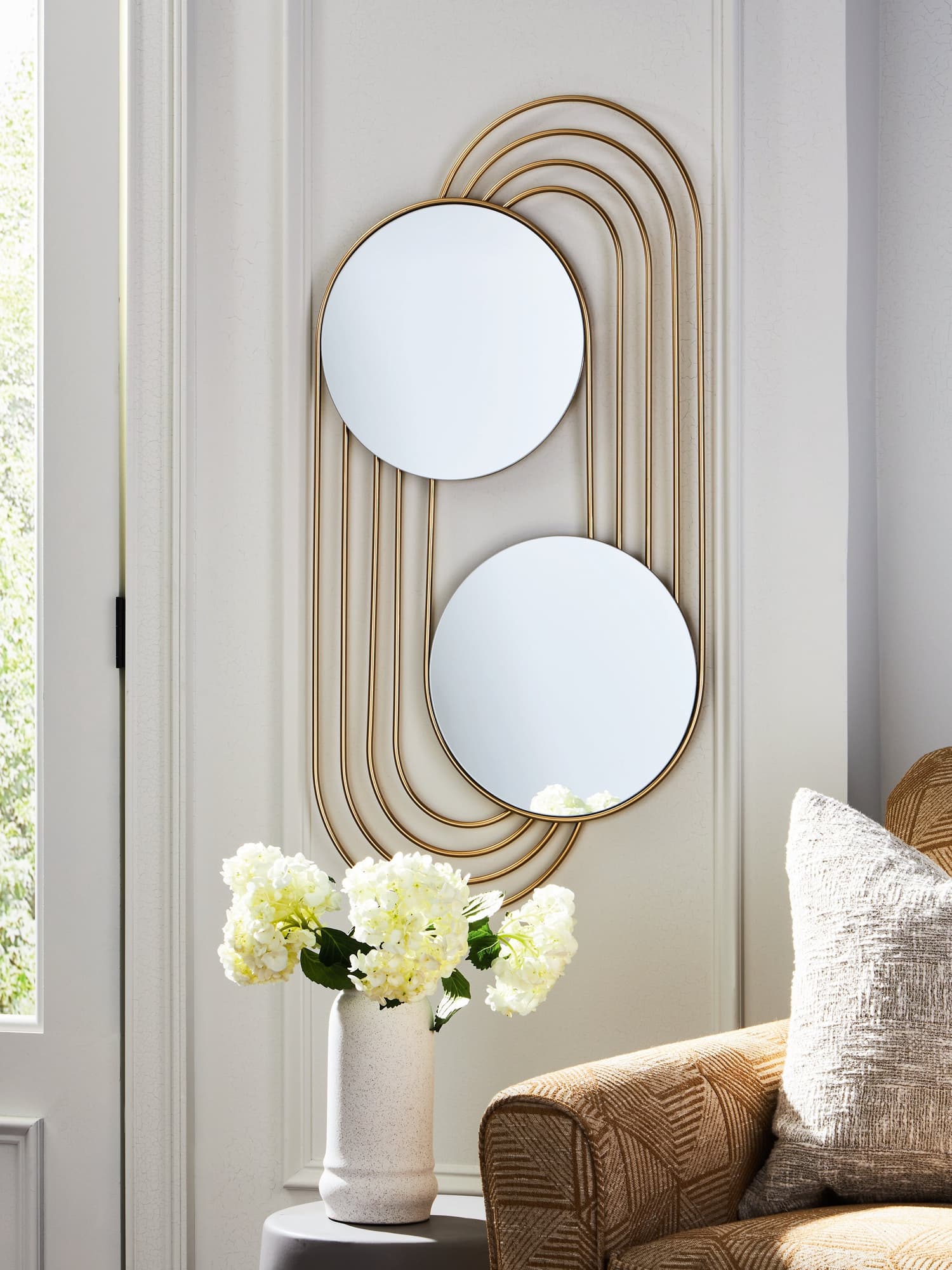 Warrenley Gold Finish Accent Mirror front view