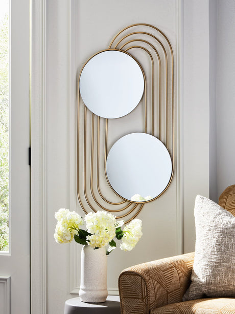 Warrenley Gold Finish Accent Mirror front view