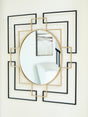Oceanal black and gold finish accent mirror, front view