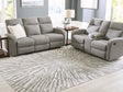 Verland gray and white washable area rug, 7.5 by 9.5 feet, angled view