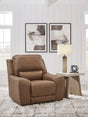 DeepWakes Caramel Leather Power Recliner main view showing caramel leather upholstery