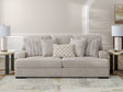 High Profile Taupe Chenille Sofa main view