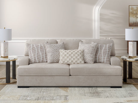 High Profile Taupe Chenille Sofa main view