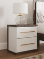 Kendanport Brown and White Nightstand front angle view