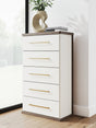 Kendanport Chest of Drawers front view with two-tone brown and white finish
