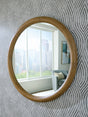 Yadiel Brown Accent Mirror front view with wood frame