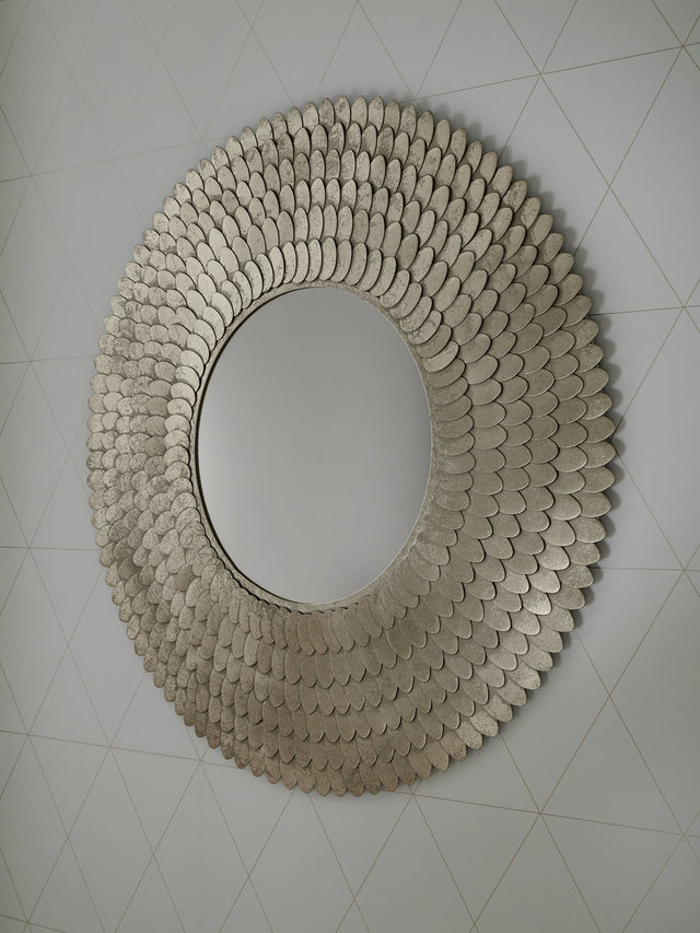 Wrightmund champagne finish sunburst accent mirror front view
