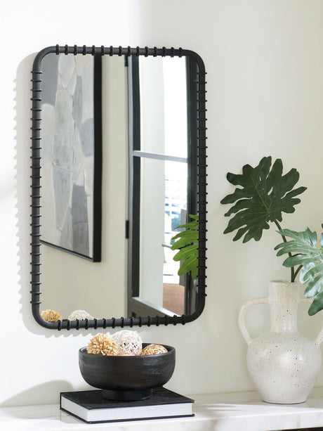 Judlow black accent mirror front view