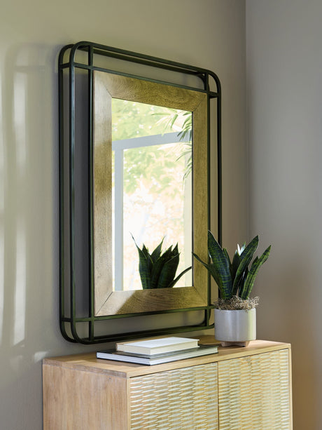 Beelman Black and Brown Accent Mirror, front view