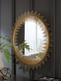 Wainport gold finish sunburst accent mirror front view