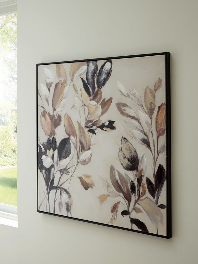 Trulow wall art floral tan brown black front view