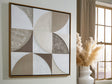 Harelman wall art front view showing tan, taupe, and white geometric pattern