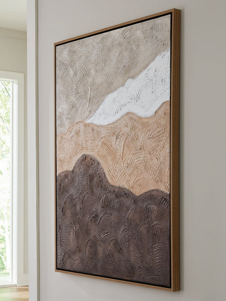 Fanthorne tan brown white wall art front view