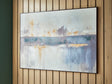 Gatesford blue white tan abstract wall art front view