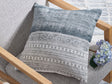 Harperville blue and white striped accent pillow front view