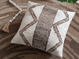Brettwood Ivory and Brown accent pillow front view