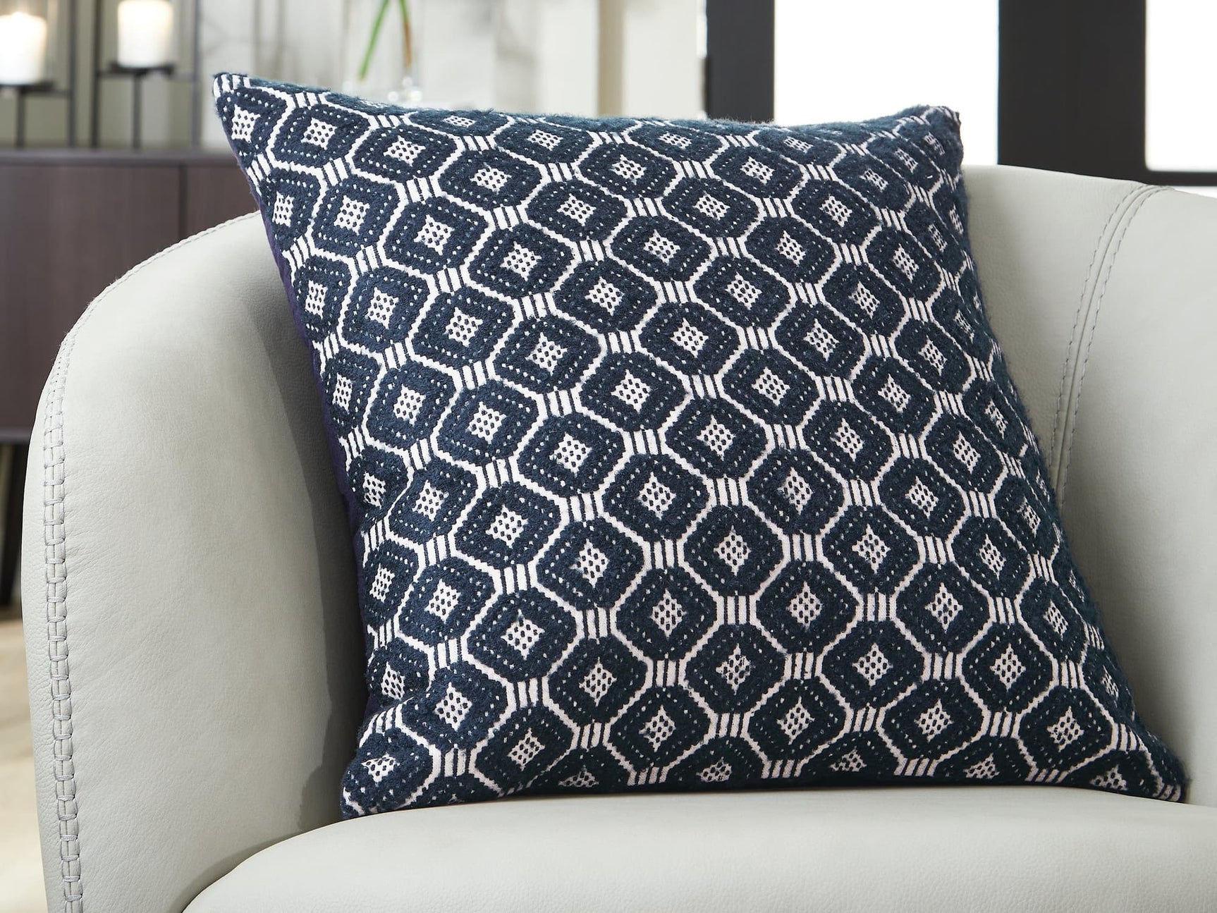 Abra Black and Ivory Pillow, front angle