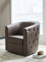 Brentlow Granite Swivel Accent Chair front view with swivel base
