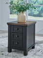 Wildenauer Brown and Black Chairside End Table angled view
