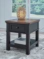 Wildenauer Brown and Black Two-Tone End Table angled closed view