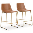 Ciabori brown and gold counter height barstool front view