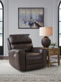 Crossplex Smoke Leather Power Recliner main front view