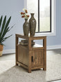Fendenmore Brown Chairside End Table front view showing cabinet door closed