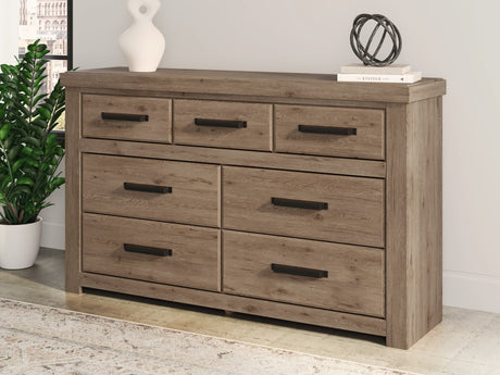 Oliandon Light Brown Rustic Dresser angled view