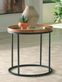 Noraluna Medium Brown Round End Table front view