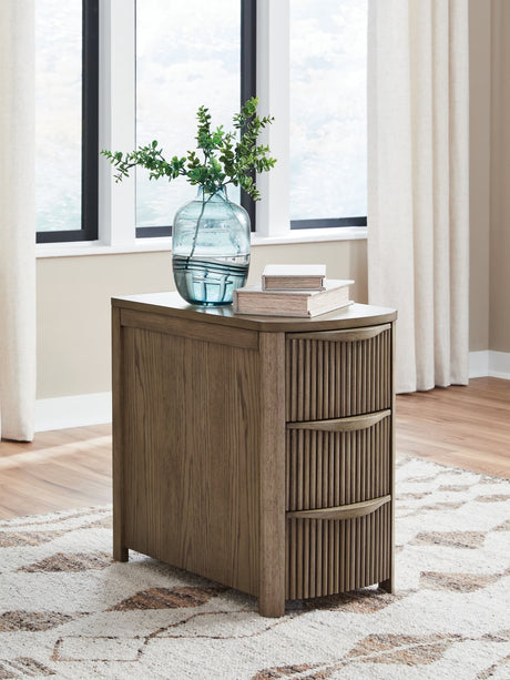 Camdill Light Brown Chairside End Table front view