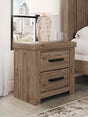 Oliandon Light Brown Nightstand front view with drawers closed